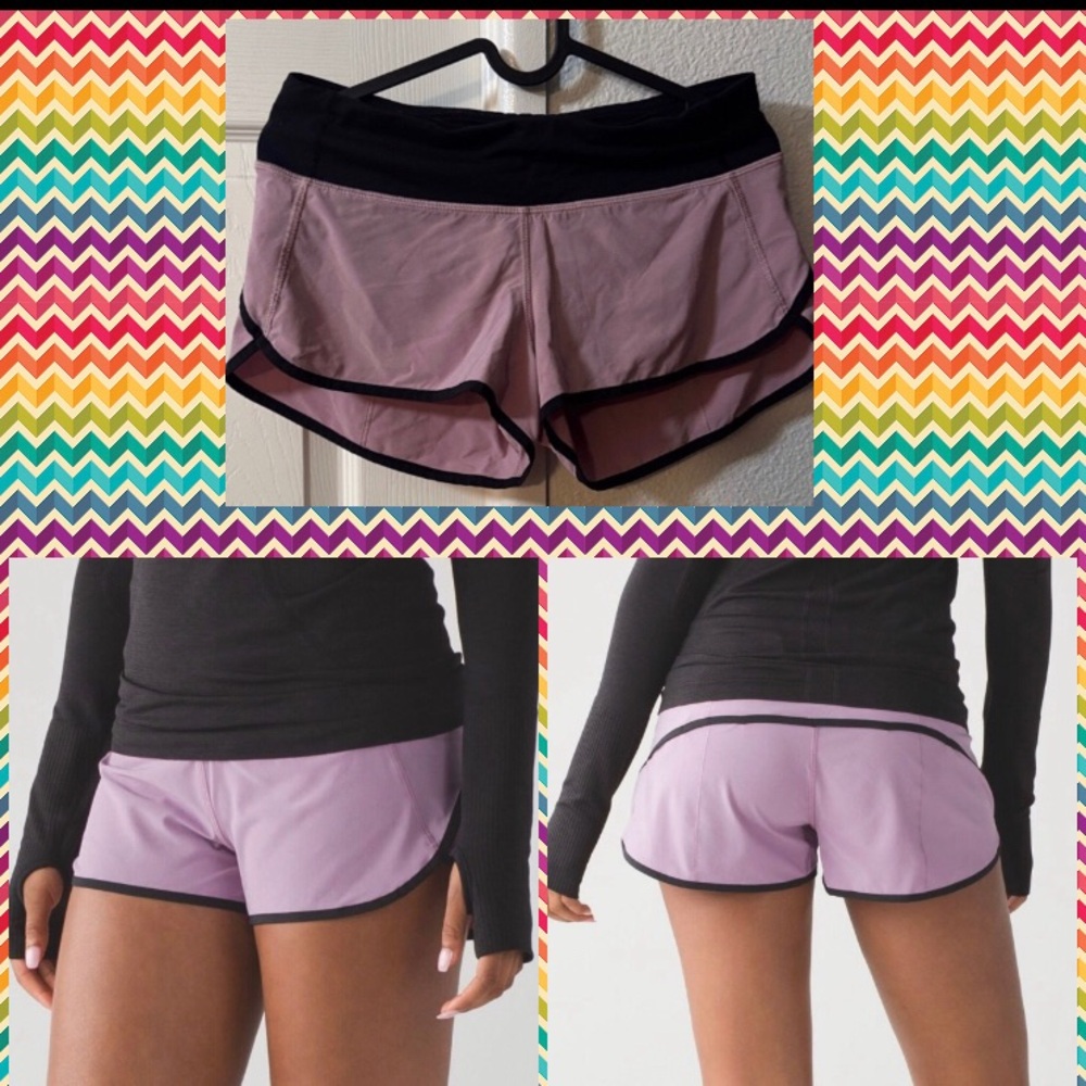 Lululemon Speed Up Shorts Small 4 Rose Blush Black Pink 2.5”